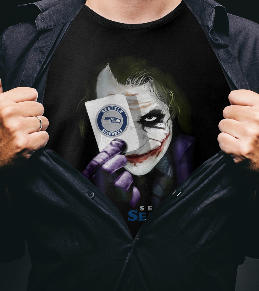 Seattle Seahawks Joker Playing Card T-Shirt