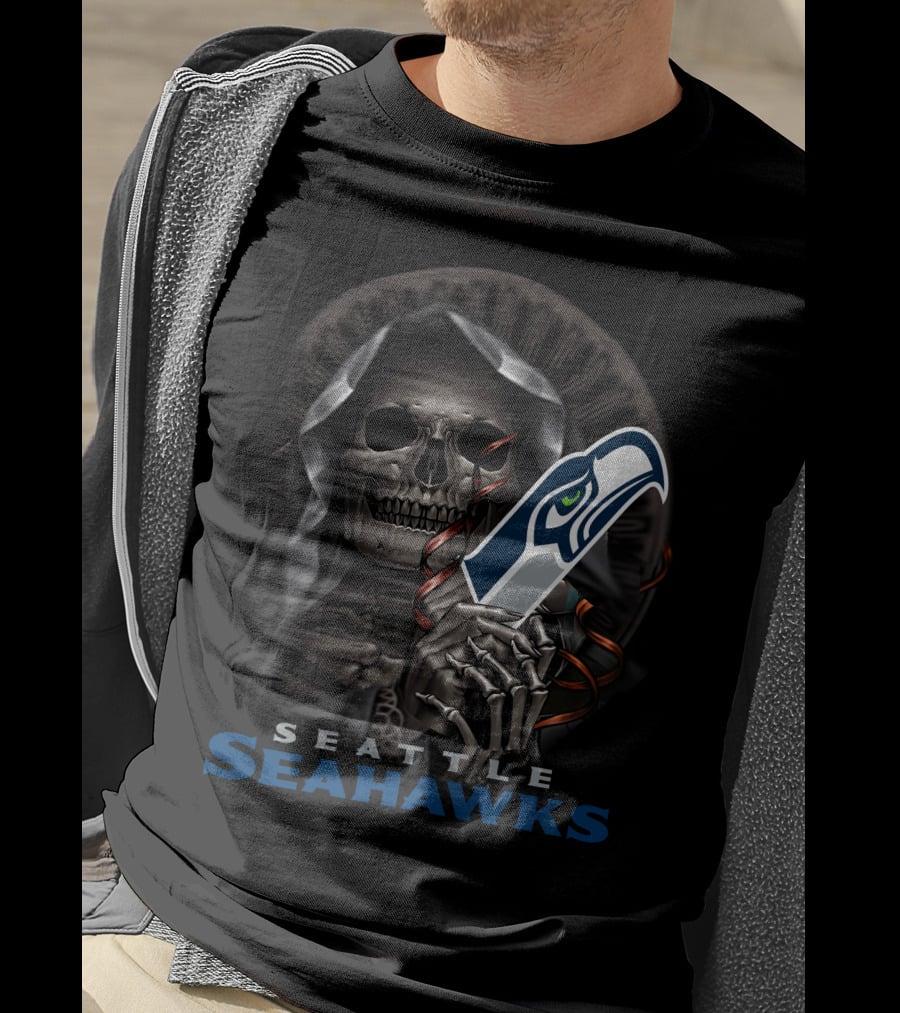 Seattle Seahawks Grim Reaper Holding T-Shirt