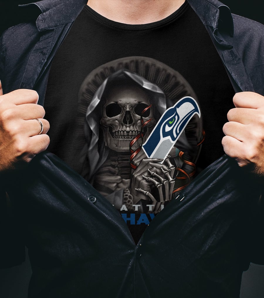 Seattle Seahawks Grim Reaper Holding T-Shirt