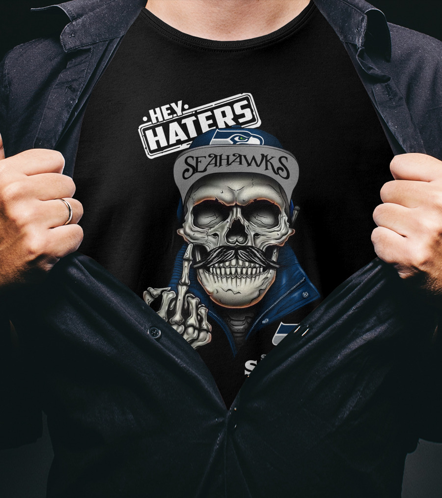 Seattle Seahawks Hey Haters Skeleton T-Shirt