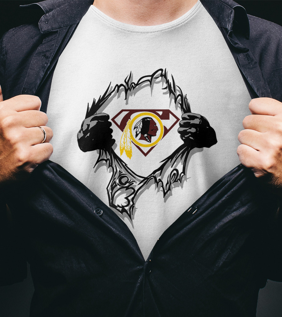 Redskins 01 Superman Logo Fan Crossover T-Shirt
