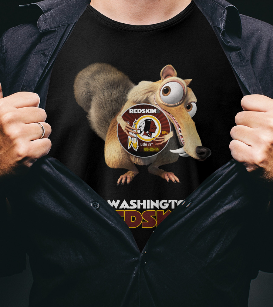 Washington Redskins Redskin 05 Ice Age Squirrel T-Shirt