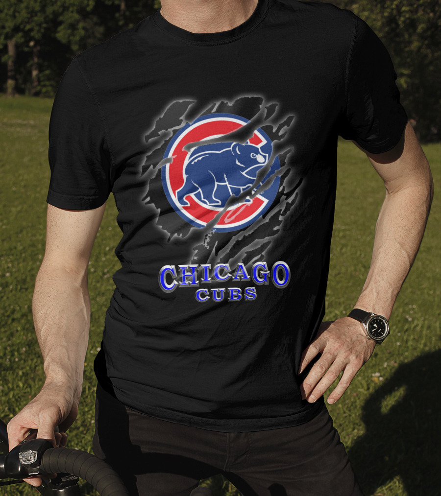Chicago Cubs Logo Scratch Claw T-Shirt
