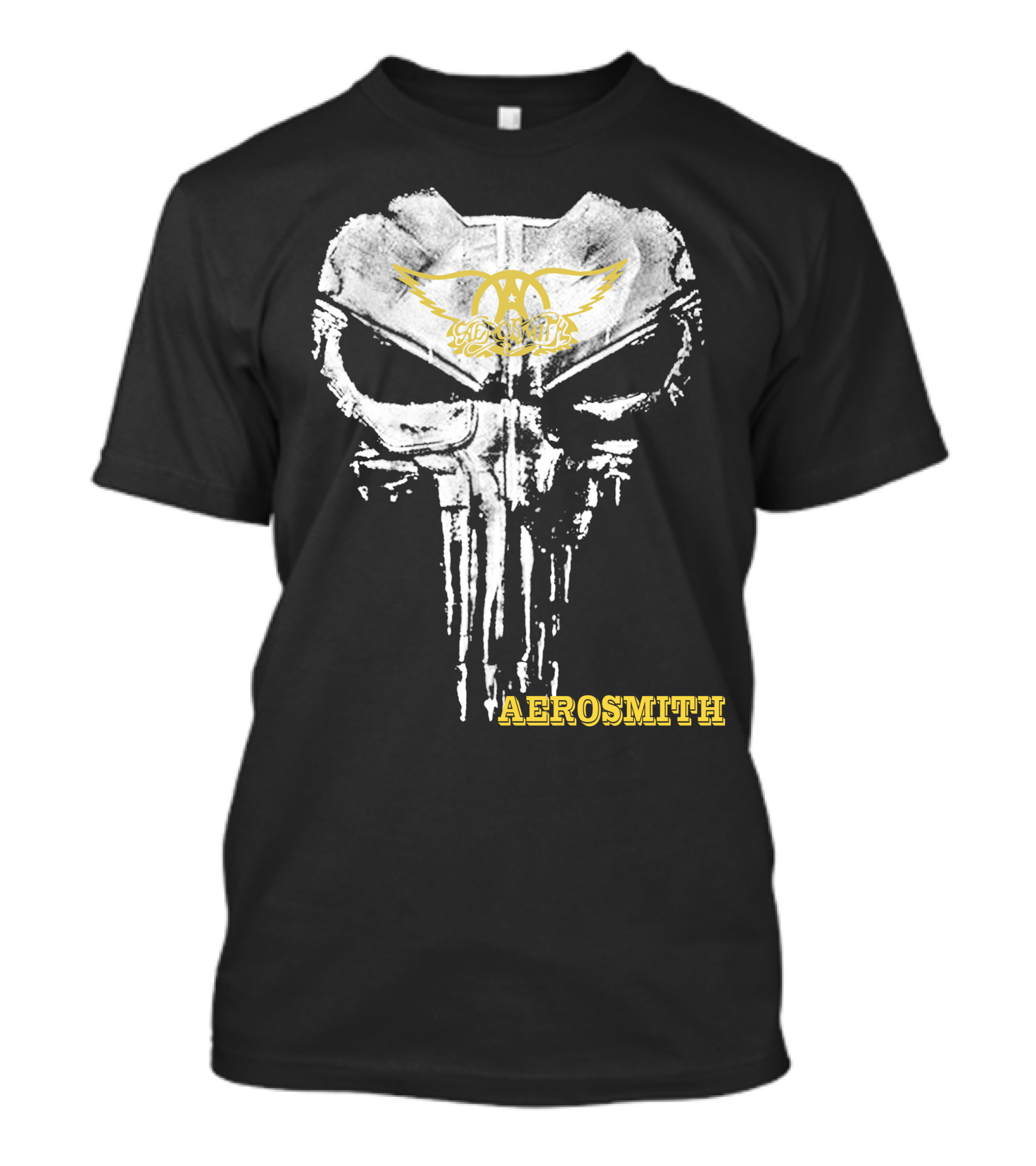 Aerosmith Skull Logo With Wings And Yellow T-Shirt