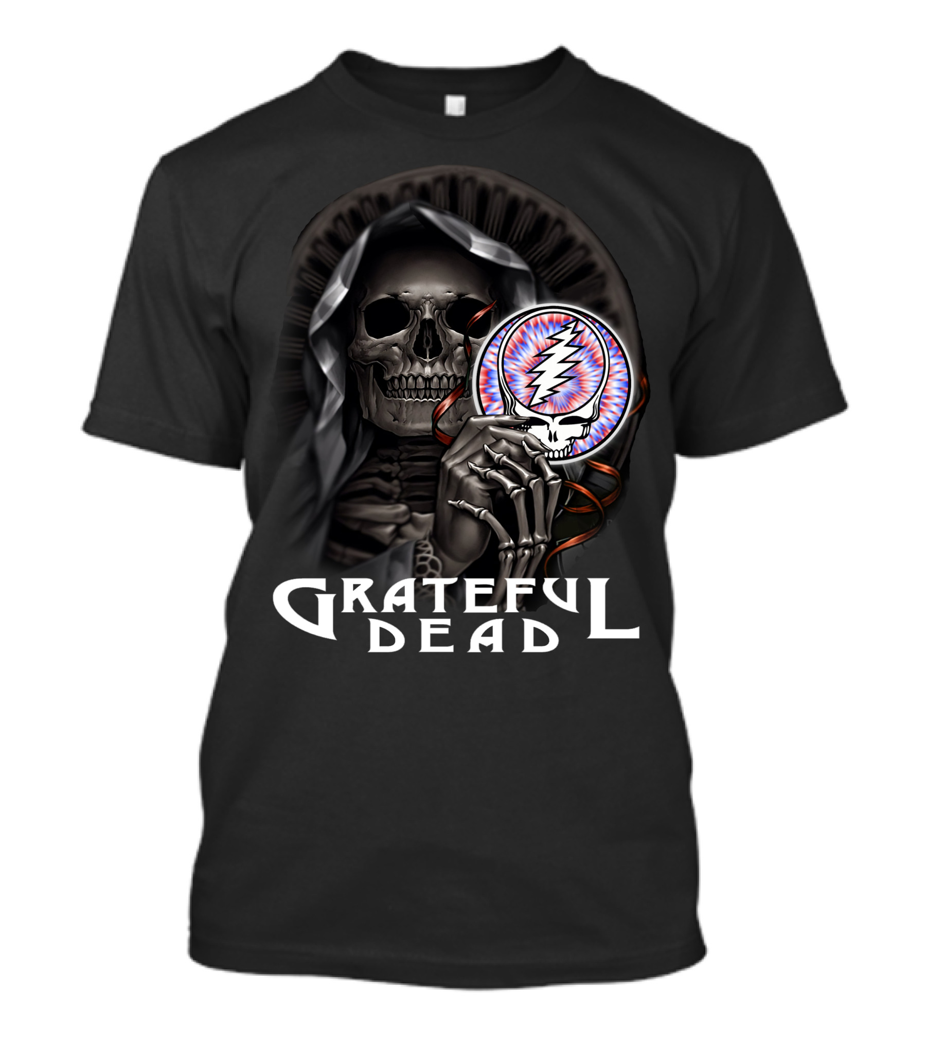 Grateful Dead Skeleton With Steal Your Face Symbol T-Shirt