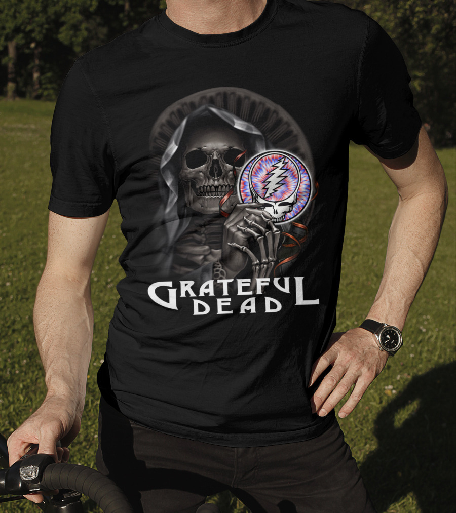 Grateful Dead Skeleton With Steal Your Face Symbol T-Shirt