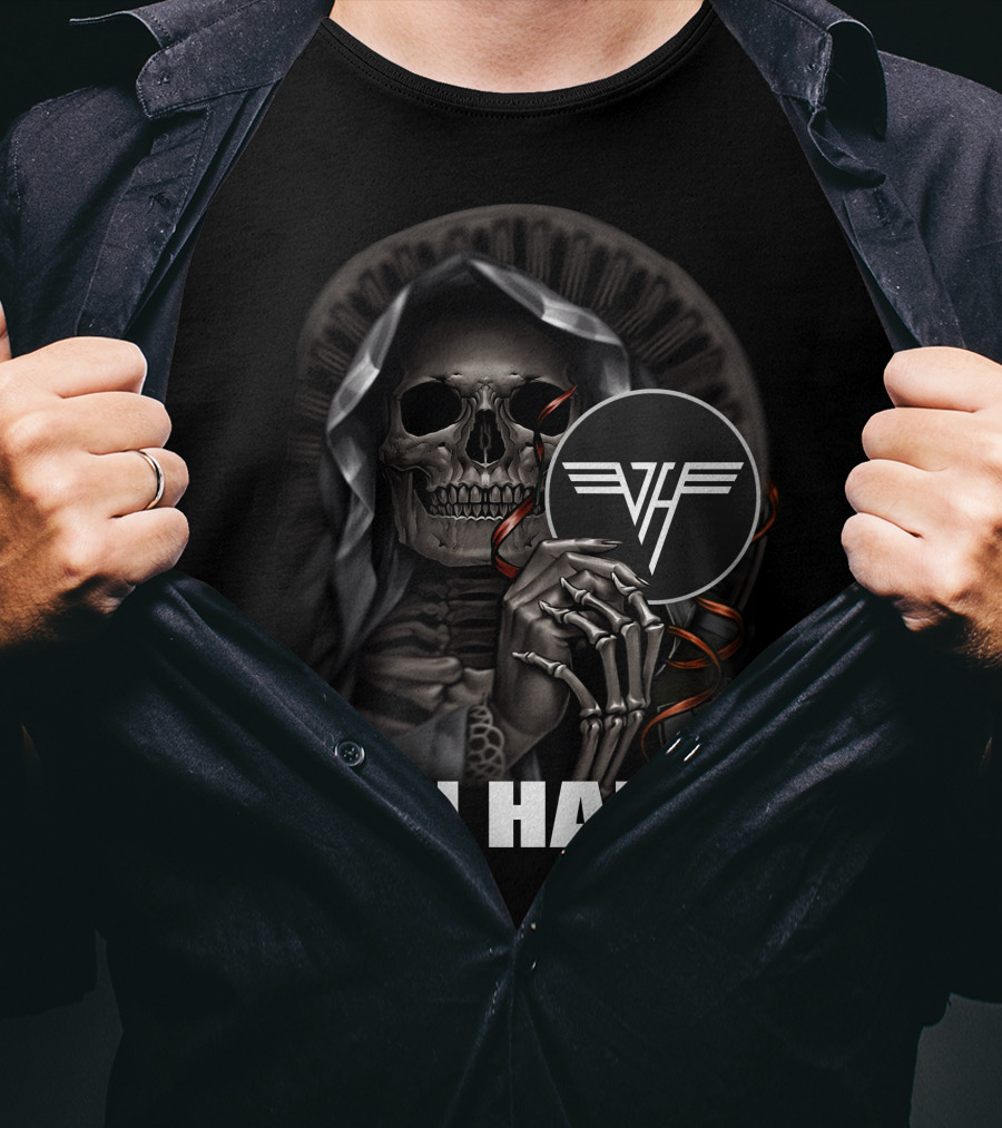 Van Halen Skull Skeleton Grim Reaper Vh T-Shirt