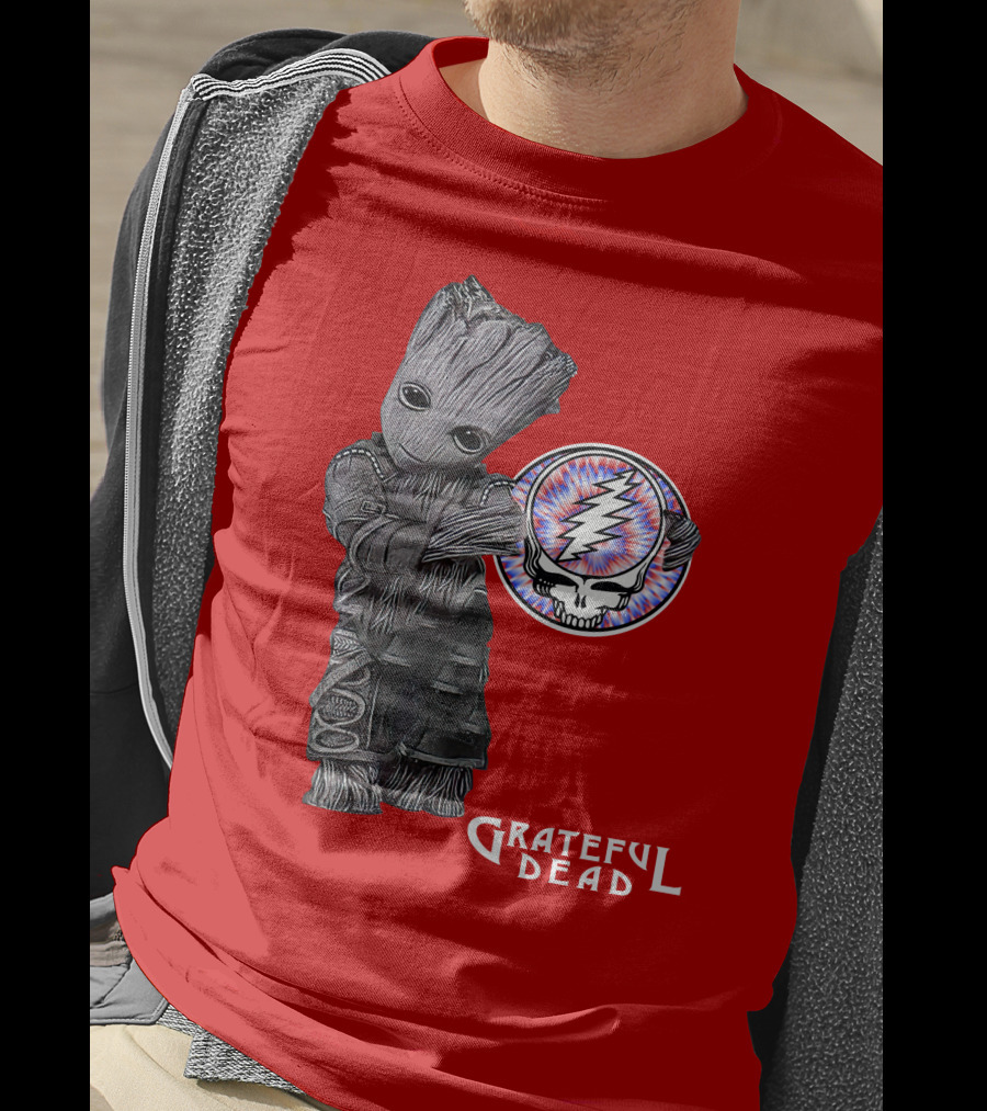 Grateful Dead 07 With Stylized Tree Character And Lightning Skull T-Shirt