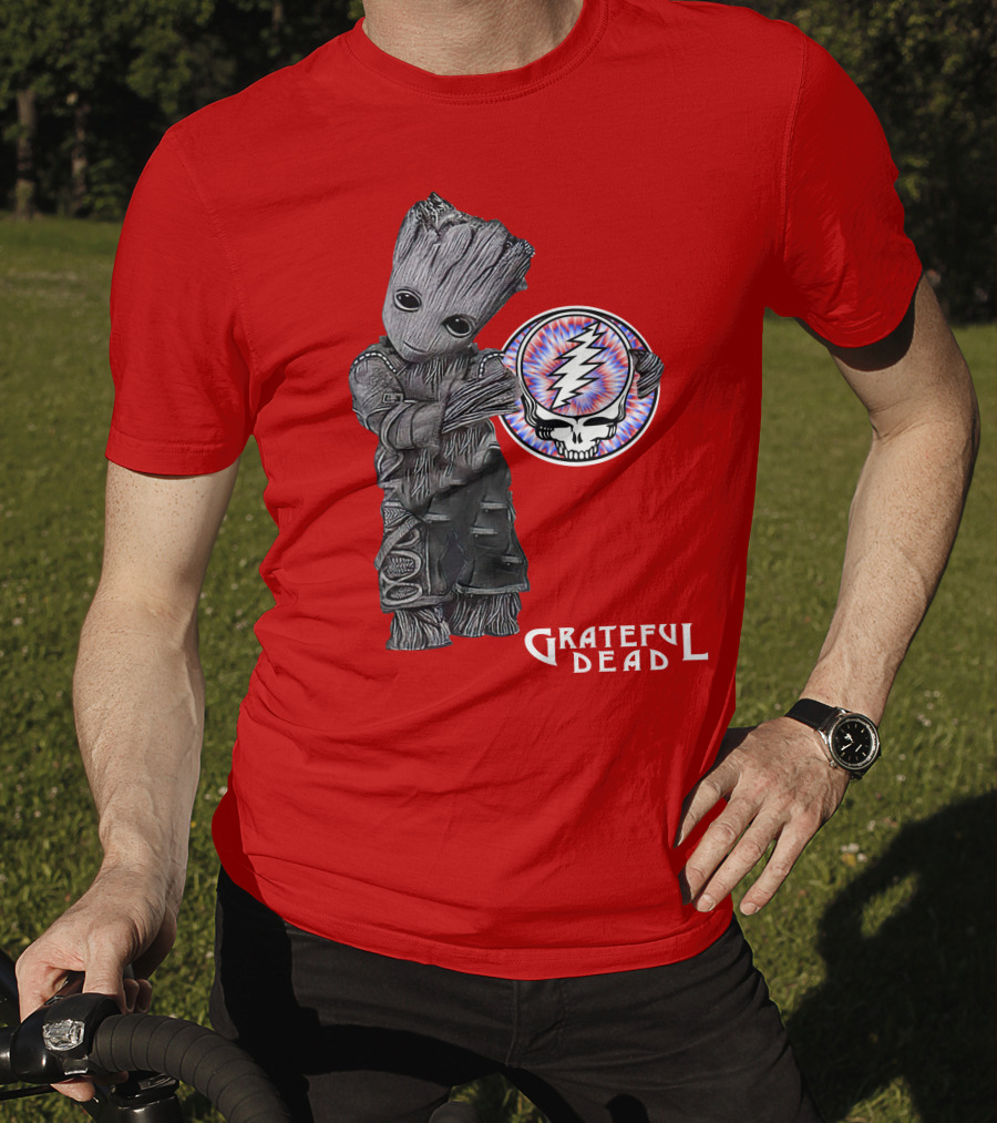 Grateful Dead 07 With Stylized Tree Character And Lightning Skull T-Shirt