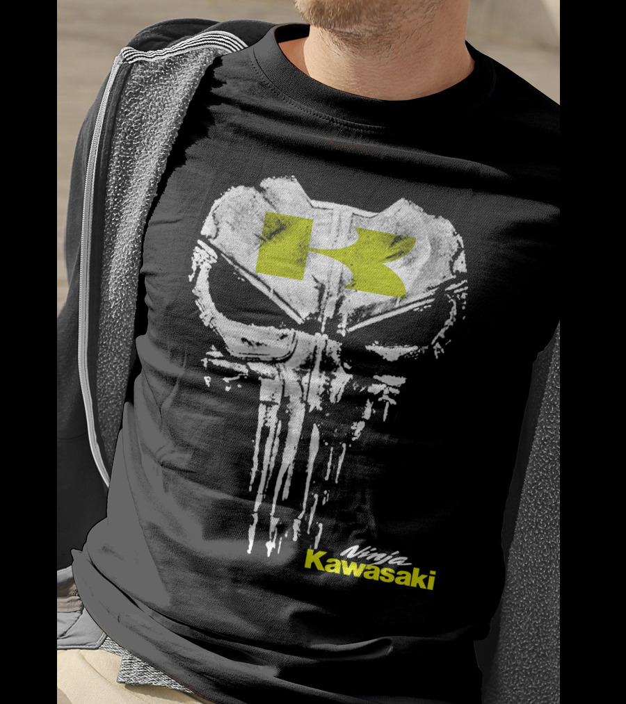Kawasaki Ninja Skull Punisher Style T-Shirt