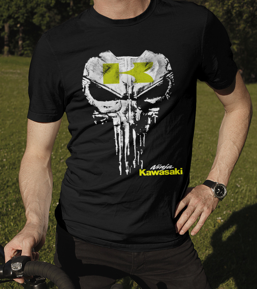 Kawasaki Ninja Skull Punisher Style T-Shirt