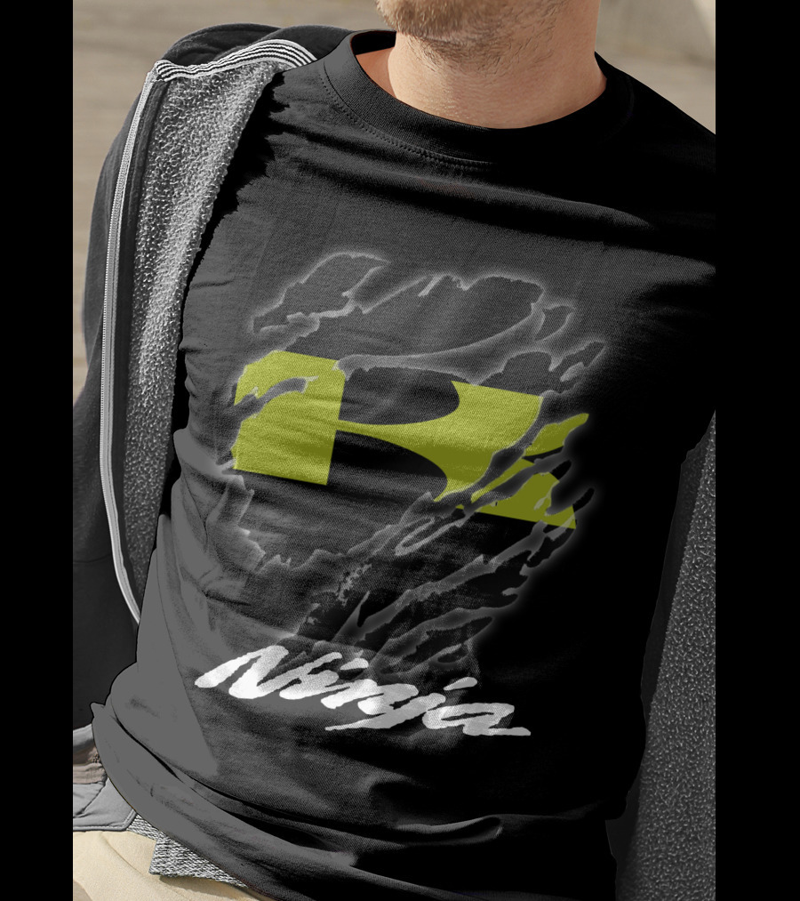 Ripped R Icon With Stylized Ninja T-Shirt