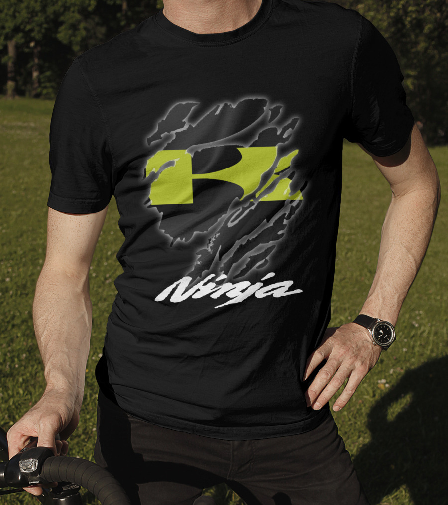 Ripped R Icon With Stylized Ninja T-Shirt