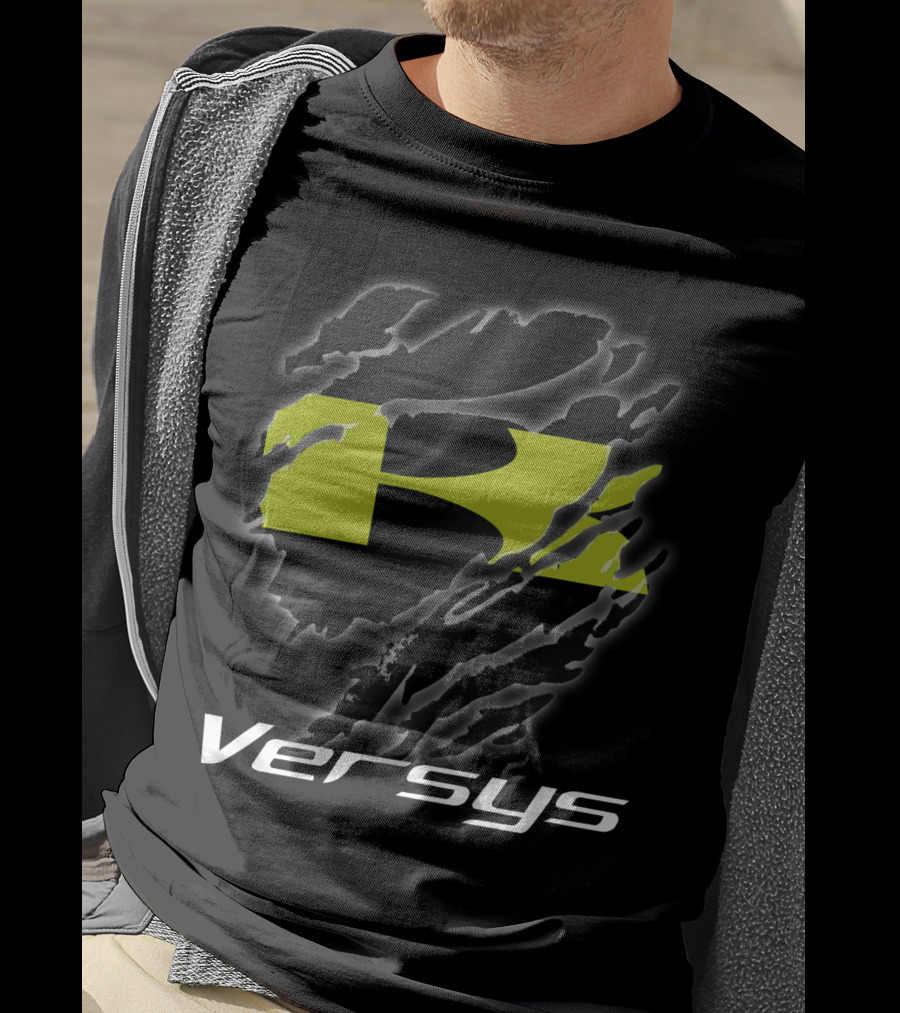 Versys 01 Kawasaki Motorcycle Claw Scratch Motif T-Shirt