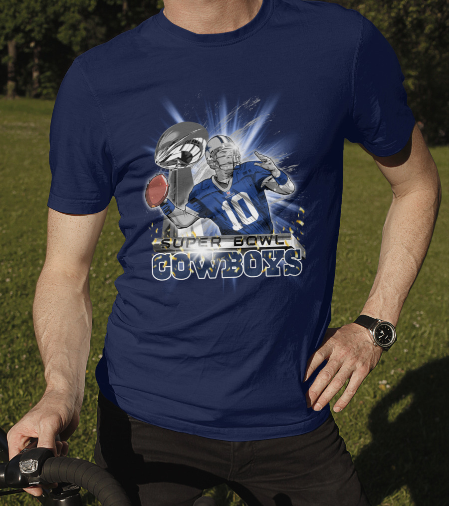 Super Bowl Cowboys Quarterback With Trophy T-Shirt