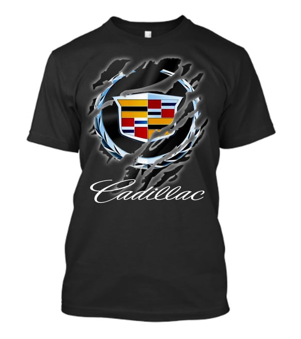 Cadillac Logo Emblem Claw Ripped Effect T-Shirt