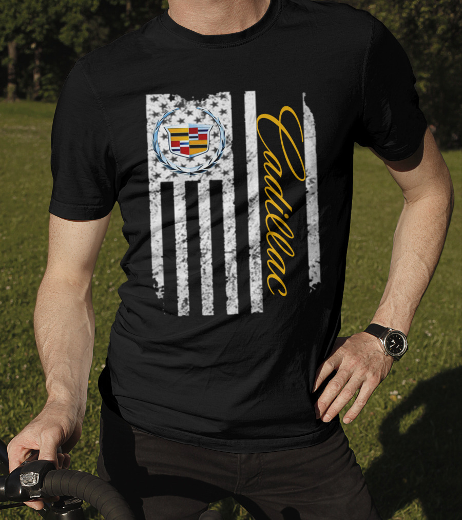 Cadillac Logo American Flag T-Shirt