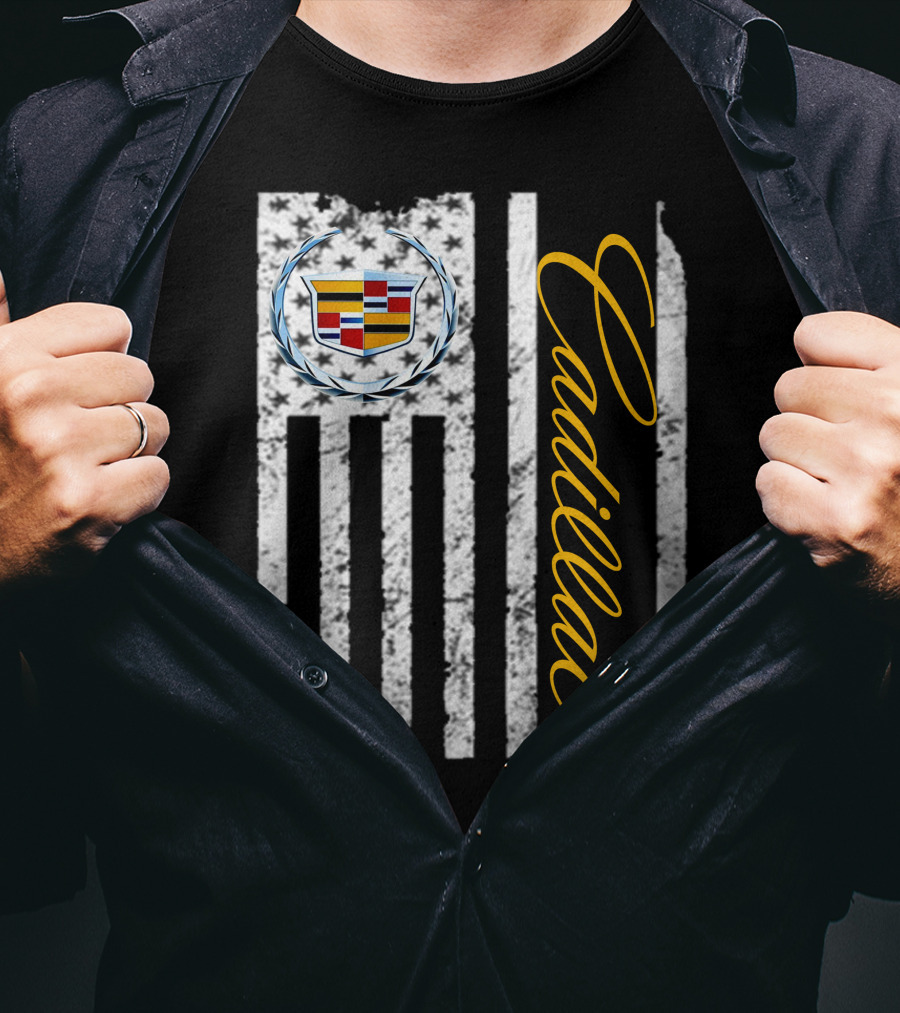 Cadillac Logo American Flag T-Shirt