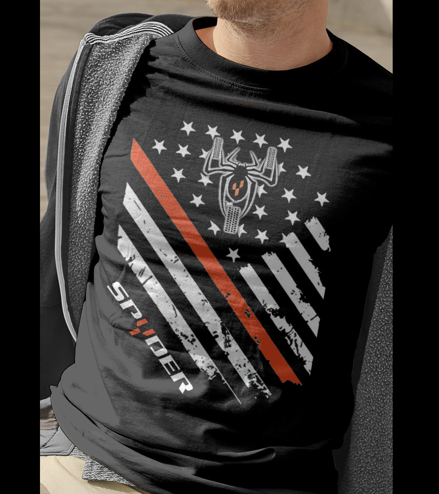 Spyder American Flag Stars Stripes Spider Symbol T-Shirt
