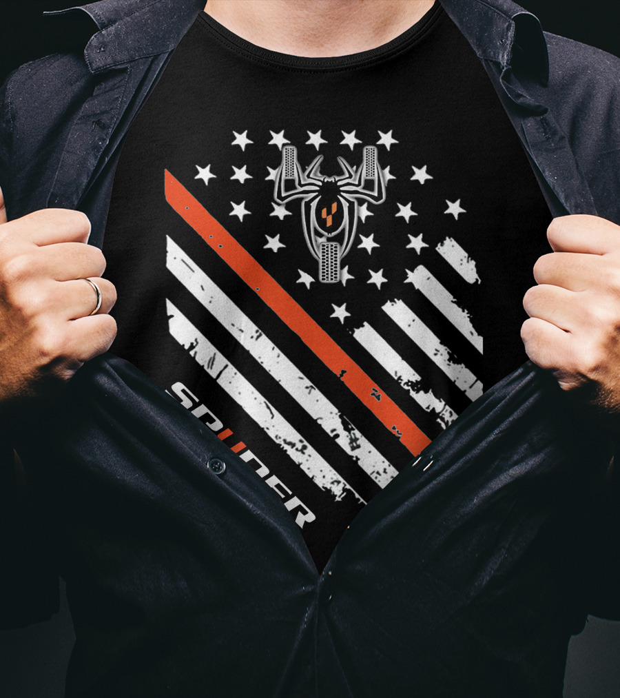 Spyder American Flag Stars Stripes Spider Symbol T-Shirt