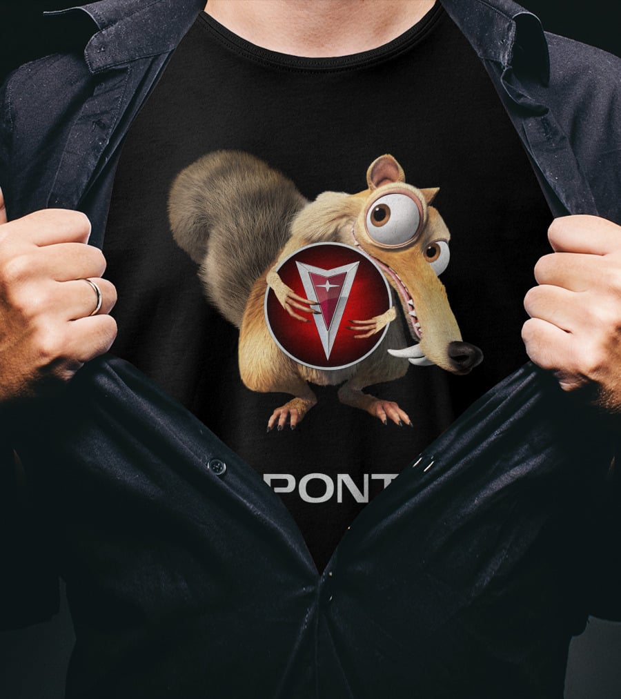 Pontiac 02 Scrat Ice Age Character Holding Pontiac T-Shirt