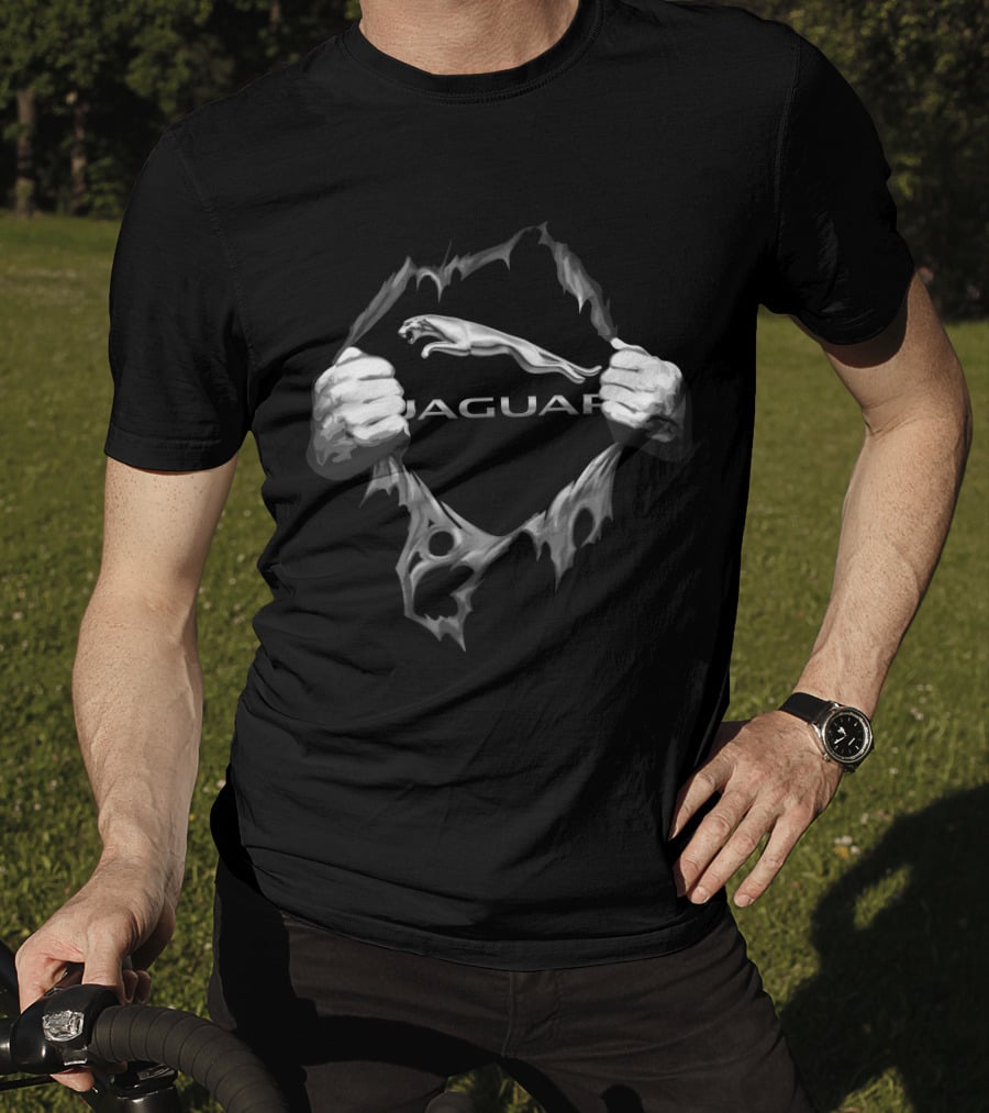 Jaguar Logo With Ripped Hands Effect T-Shirt
