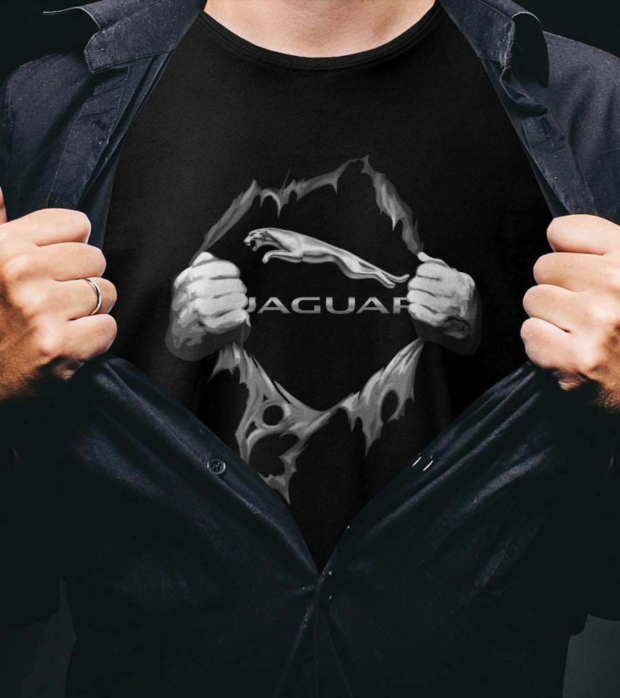 Jaguar Logo With Ripped Hands Effect T-Shirt