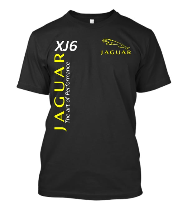 Jaguar Xj6 The Art Of Performance Yellow Logo Classic T-Shirt