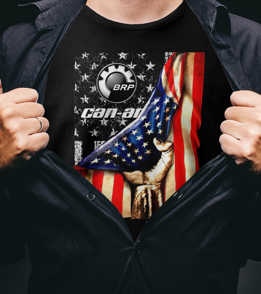 BRP Can-Am American Flag Stars And Stripes Fist T-Shirt