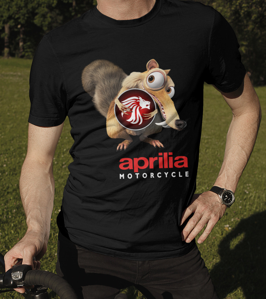 Aprilia Motorcycle Ice Age Scrat Lion T-Shirt