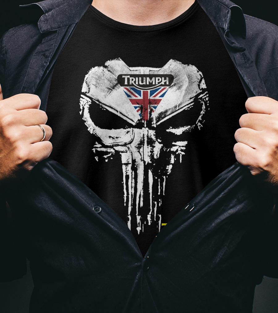 Triumph Uk Union Jack Skull T-Shirt