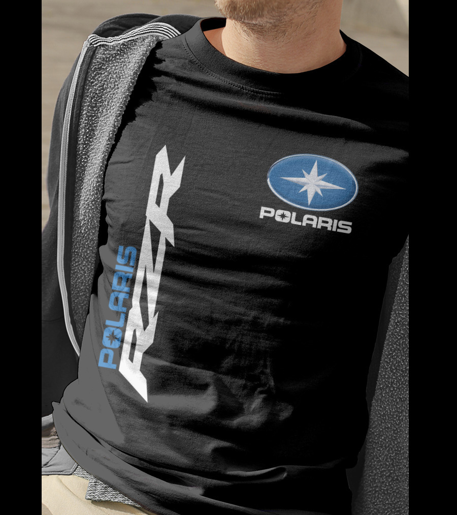 Polaris Rzr Logo Blue And White T-Shirt