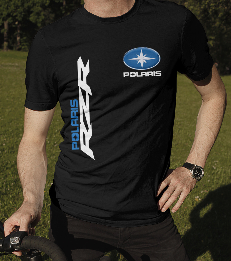 Polaris Rzr Logo Blue And White T-Shirt