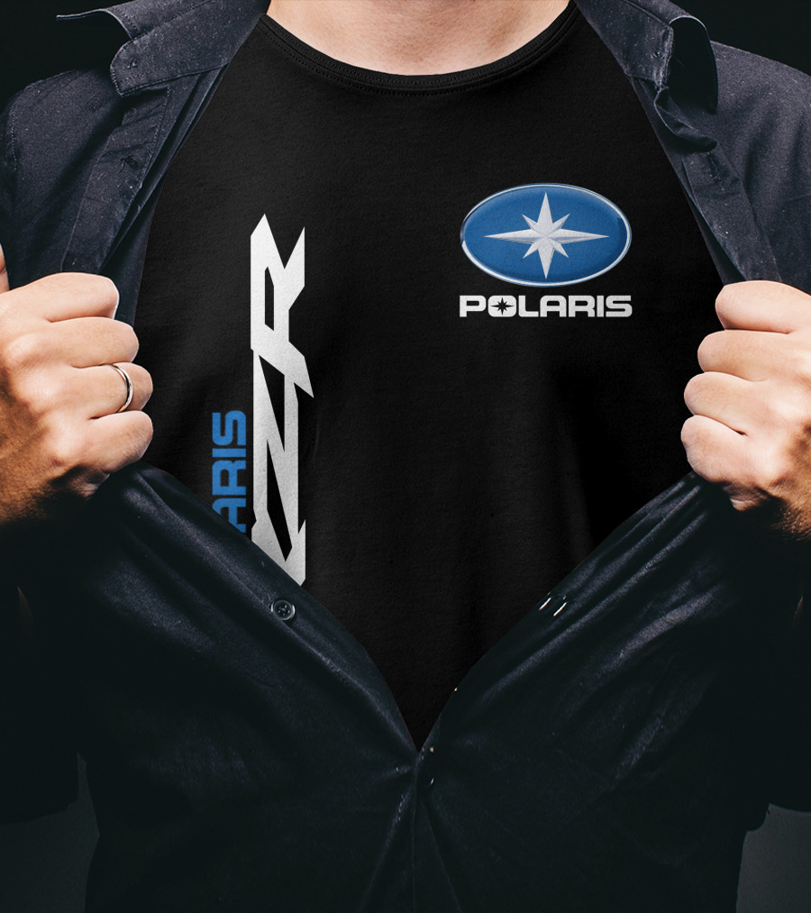 Polaris Rzr Logo Blue And White T-Shirt