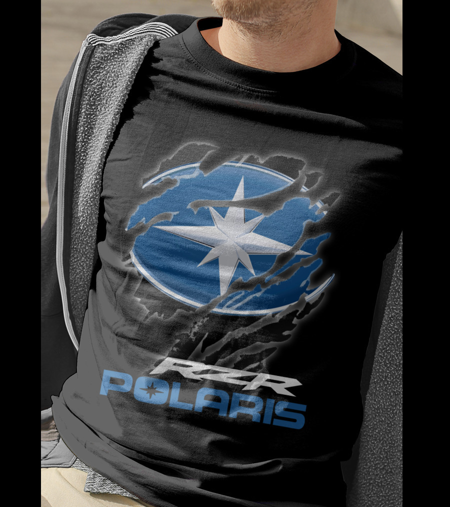 Rzr Polaris Star Logo 10 Blue Claw Marks T-Shirt