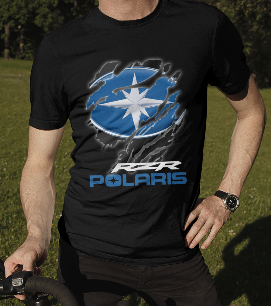Rzr Polaris Star Logo 10 Blue Claw Marks T-Shirt