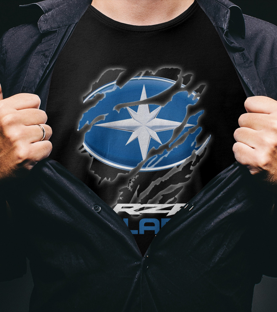 Rzr Polaris Star Logo 10 Blue Claw Marks T-Shirt