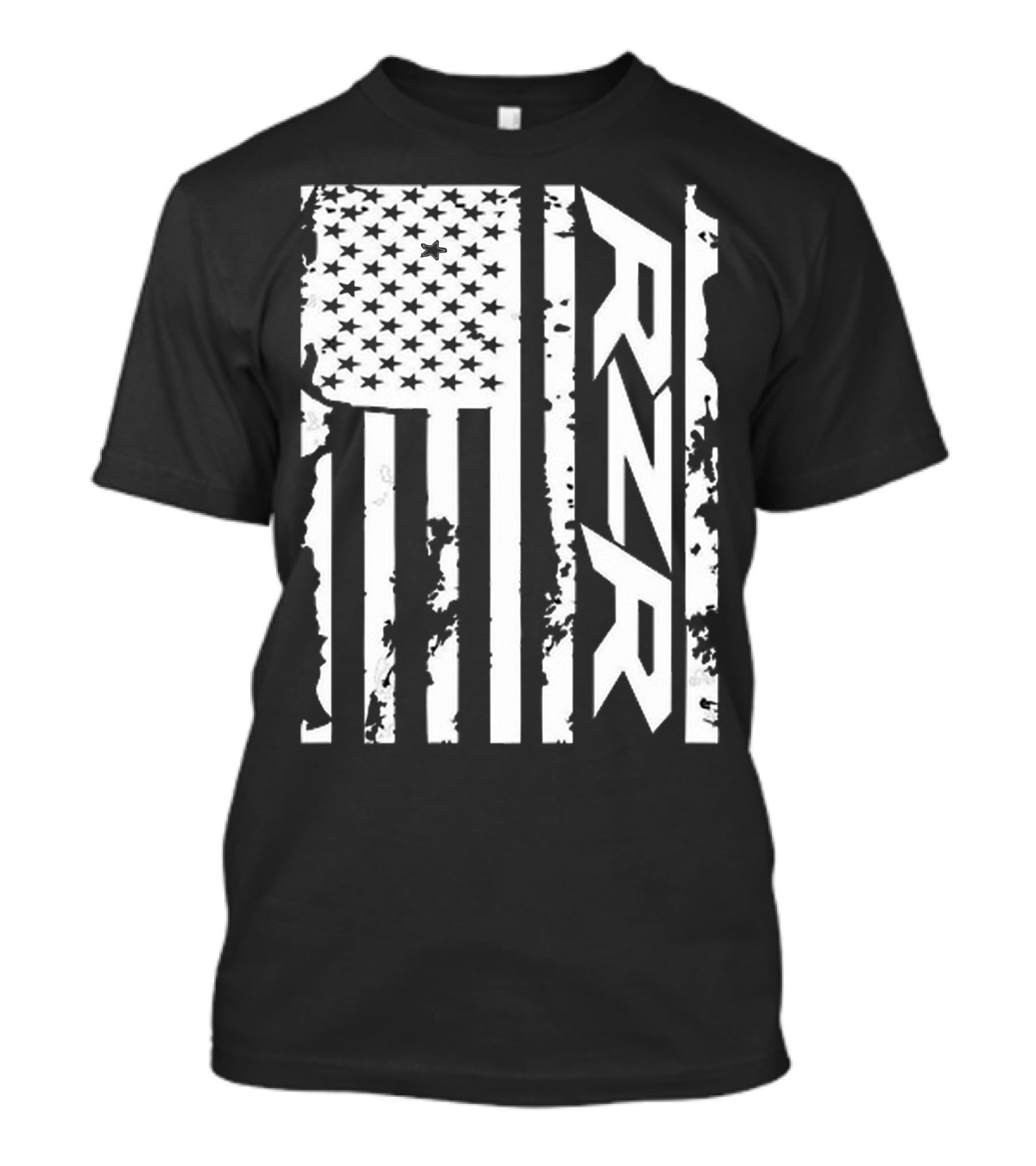 Rzr American Flag Distressed Style T-Shirt