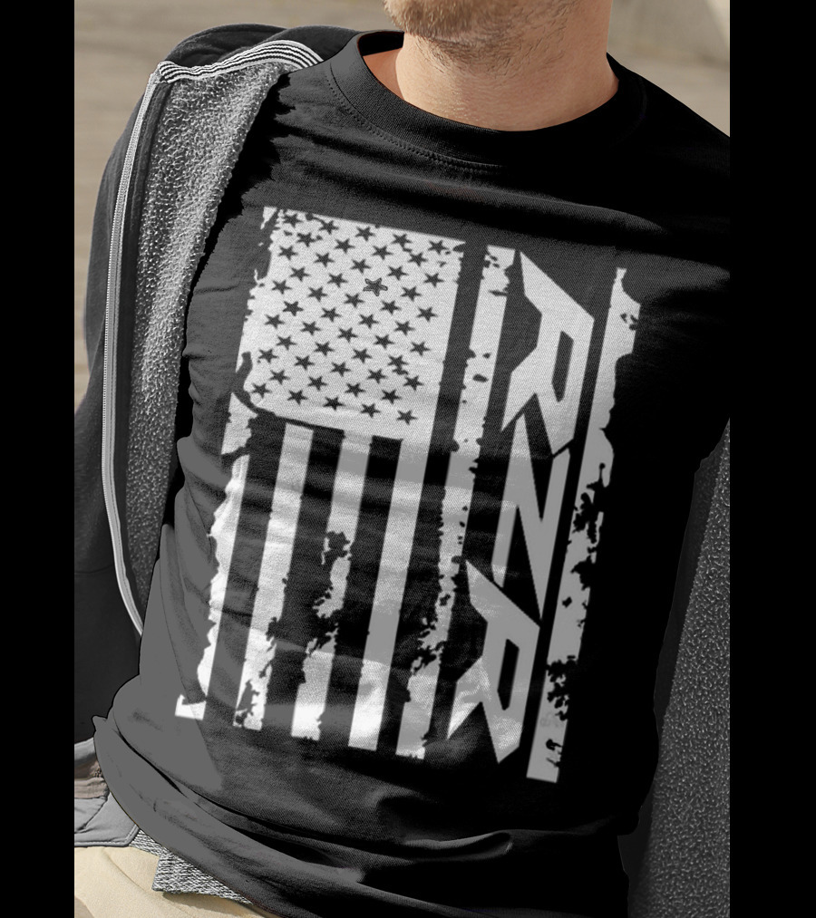 Rzr American Flag Distressed Style T-Shirt
