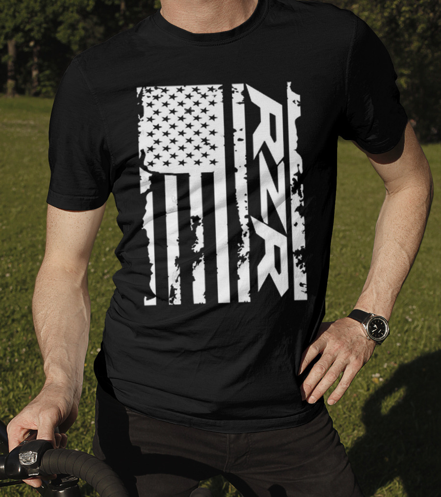 Rzr American Flag Distressed Style T-Shirt