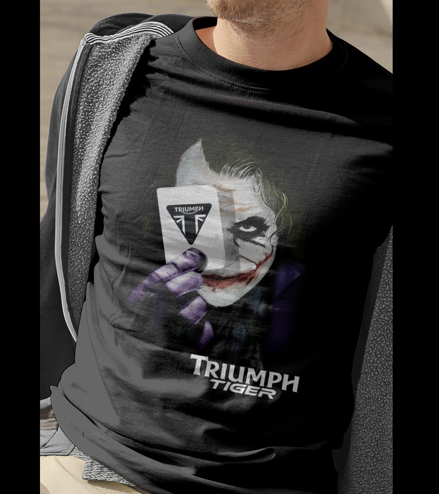 Triumph Tiger Joker Playing Card T-Shirt
