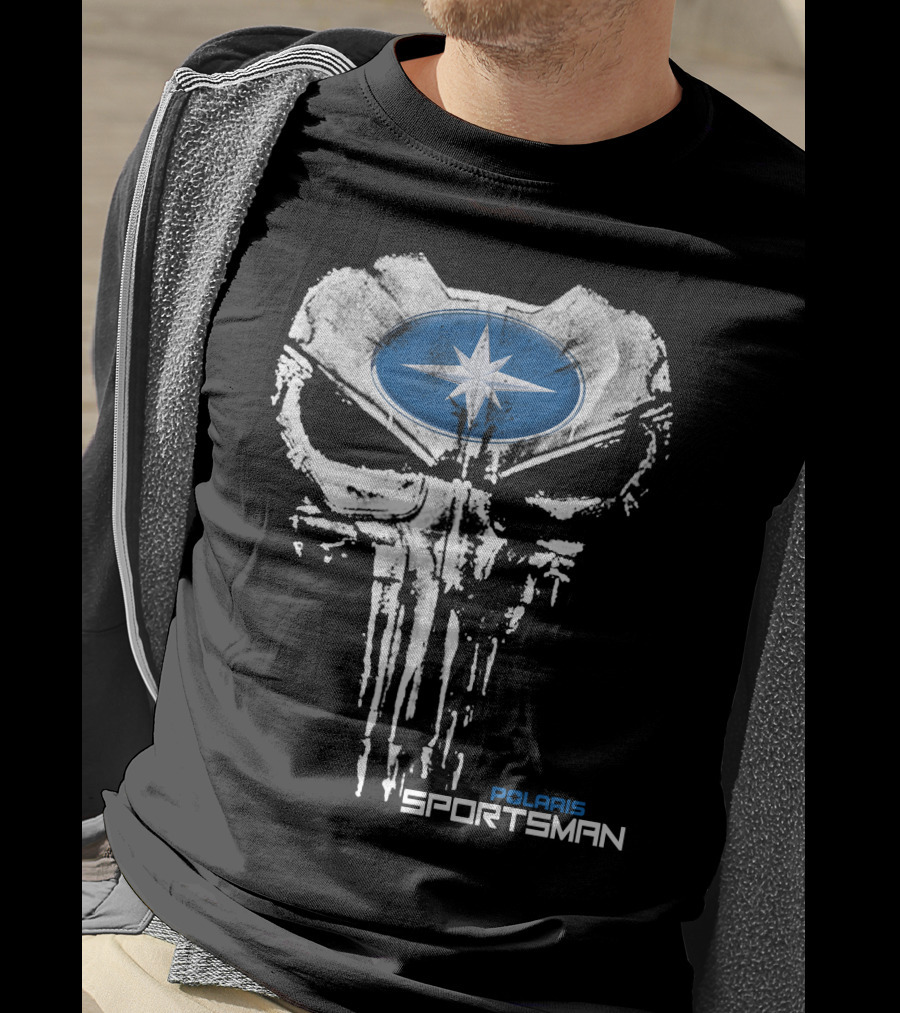 Polaris Sportsman Iconic Skull Emblem With Star Symbol T-Shirt