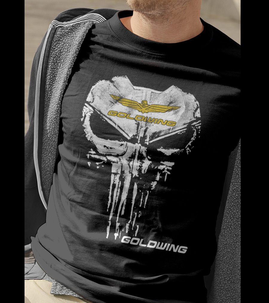Goldwing Skull Emblem With Winged T-Shirt