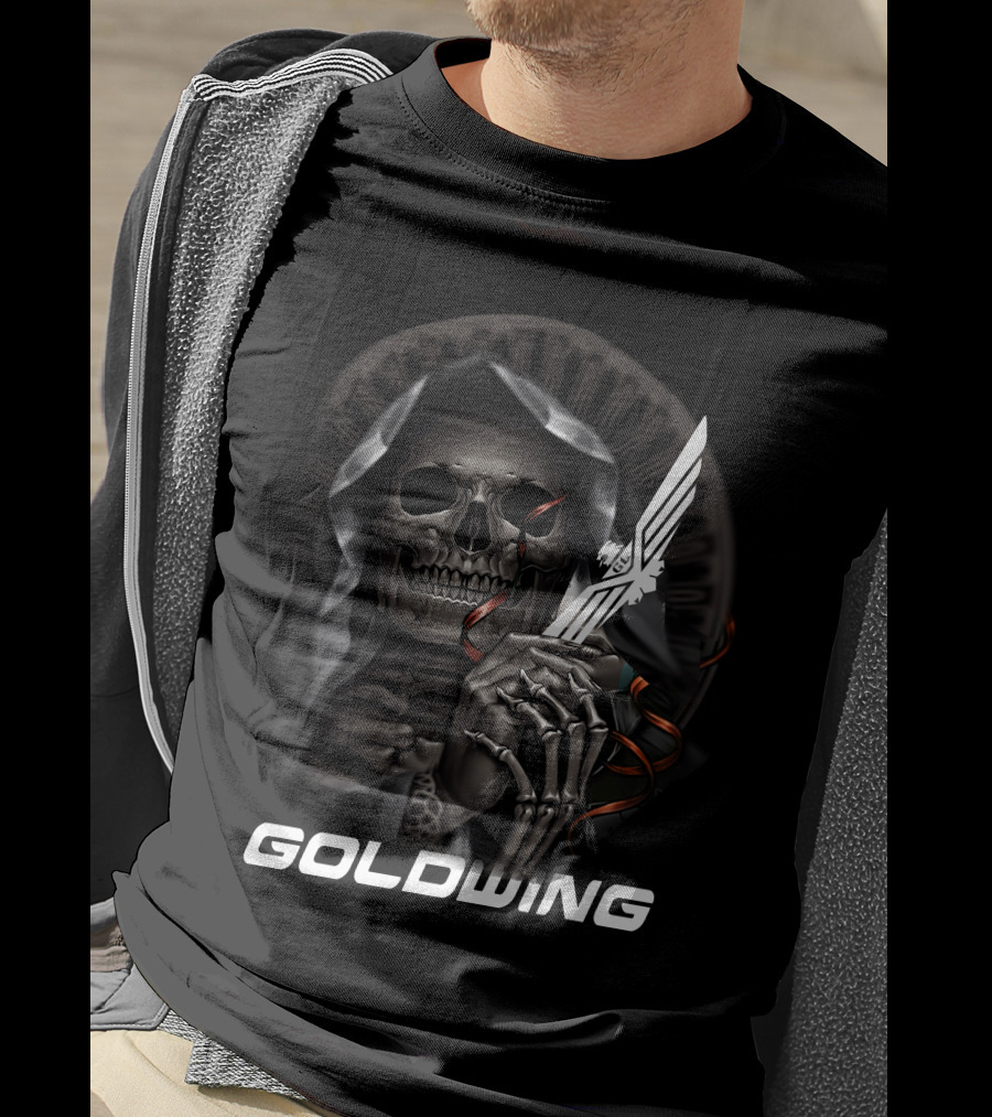 Goldwing Grim Reaper With Winged Knife T-Shirt
