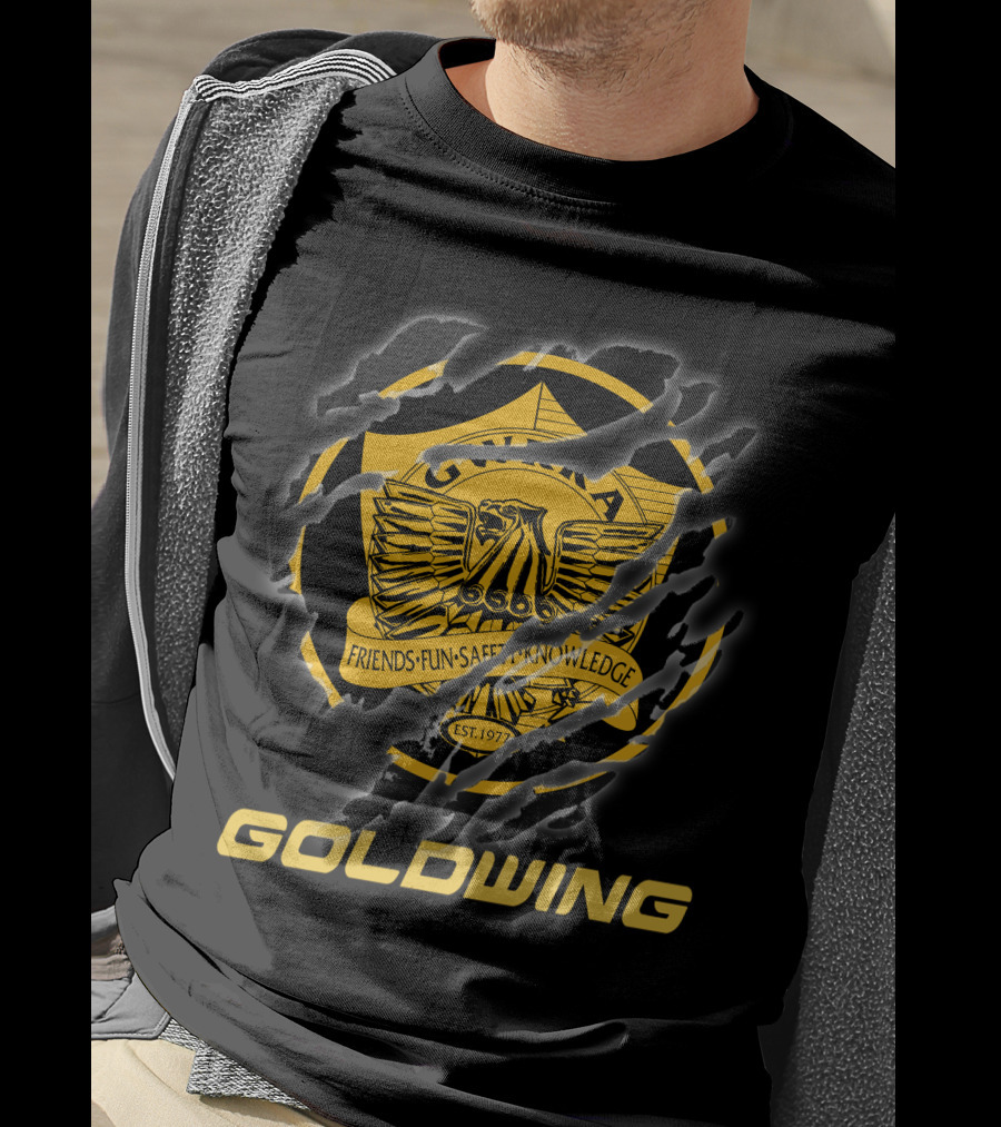 Goldwing Friends Fun Safety Knowledge Est 1977 Eagle T-Shirt