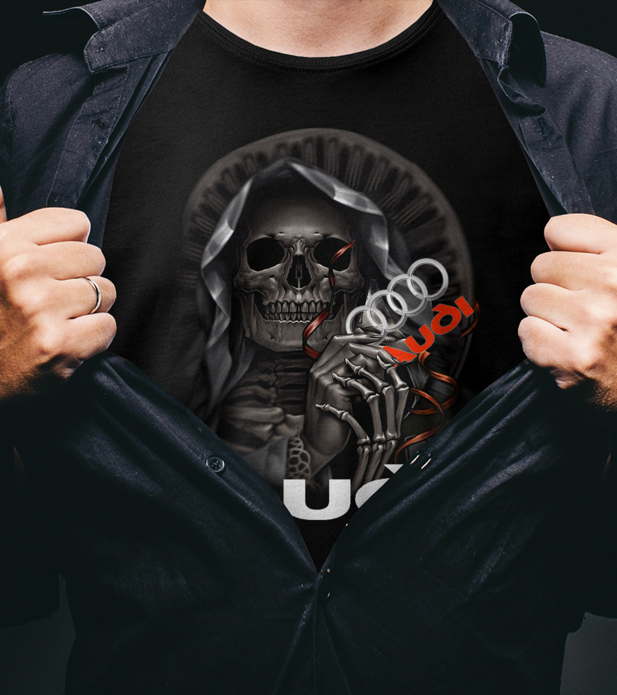 Audi Skull Grim Reaper Holding Rings T-Shirt