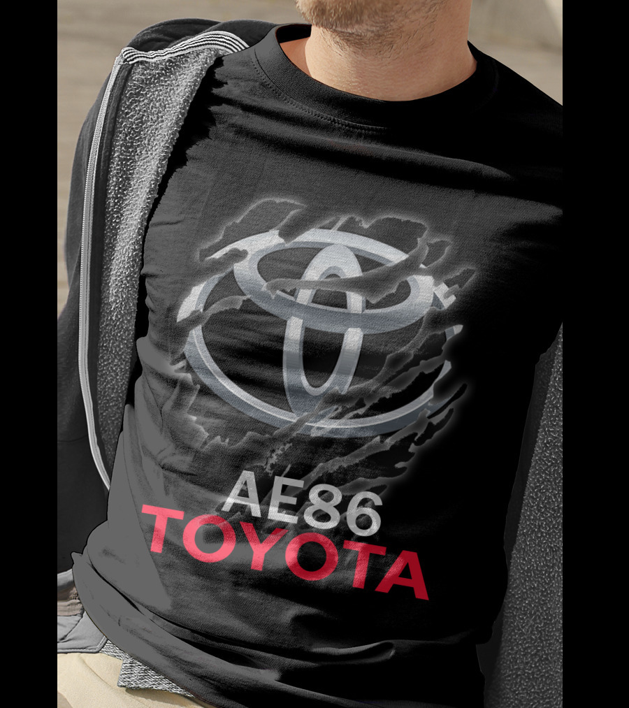 Ae86 Toyota Logo Ripped Effect T-Shirt