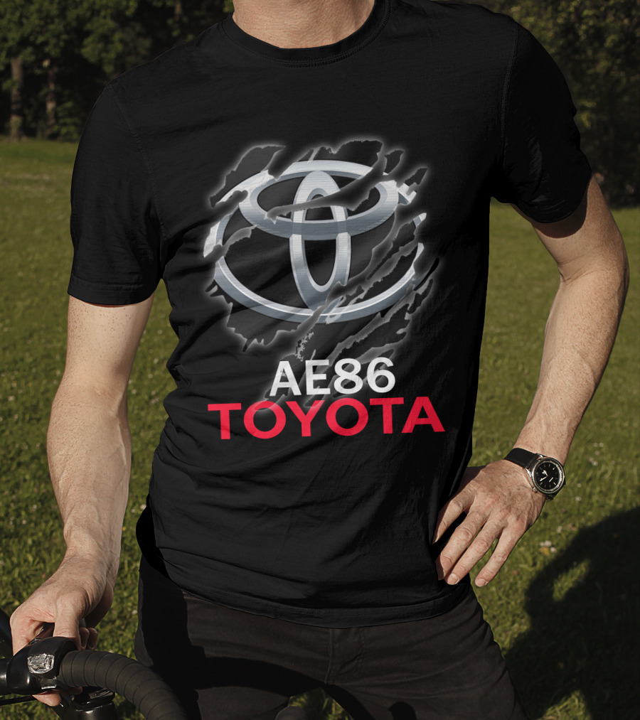 Ae86 Toyota Logo Ripped Effect T-Shirt