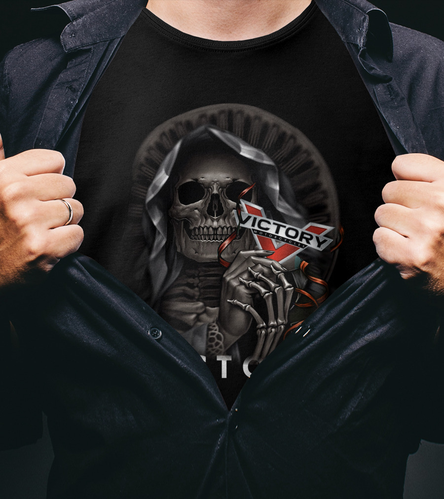 Victory Skeleton Holding V T-Shirt