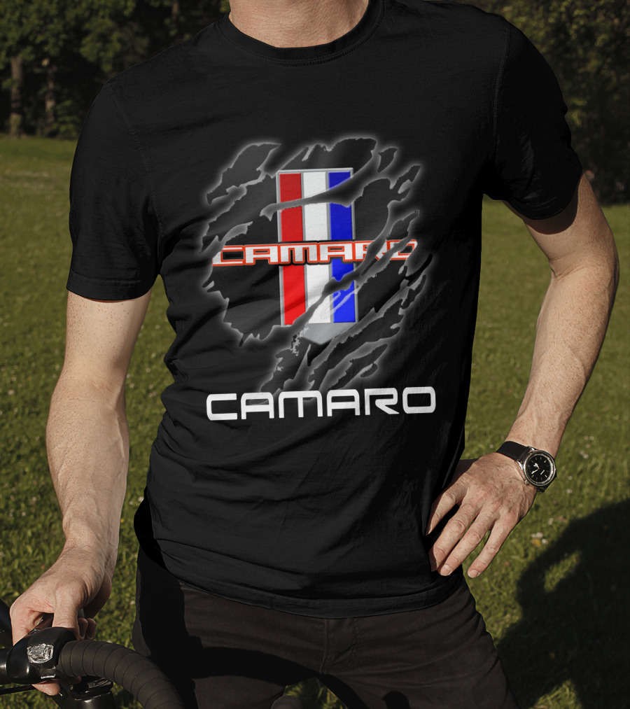 Camaro Red White Blue Stripes Claw Marks T-Shirt